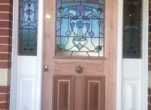 Oak Door with Stain Glass, doors