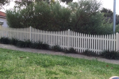 Traditional timber Pickett fencing